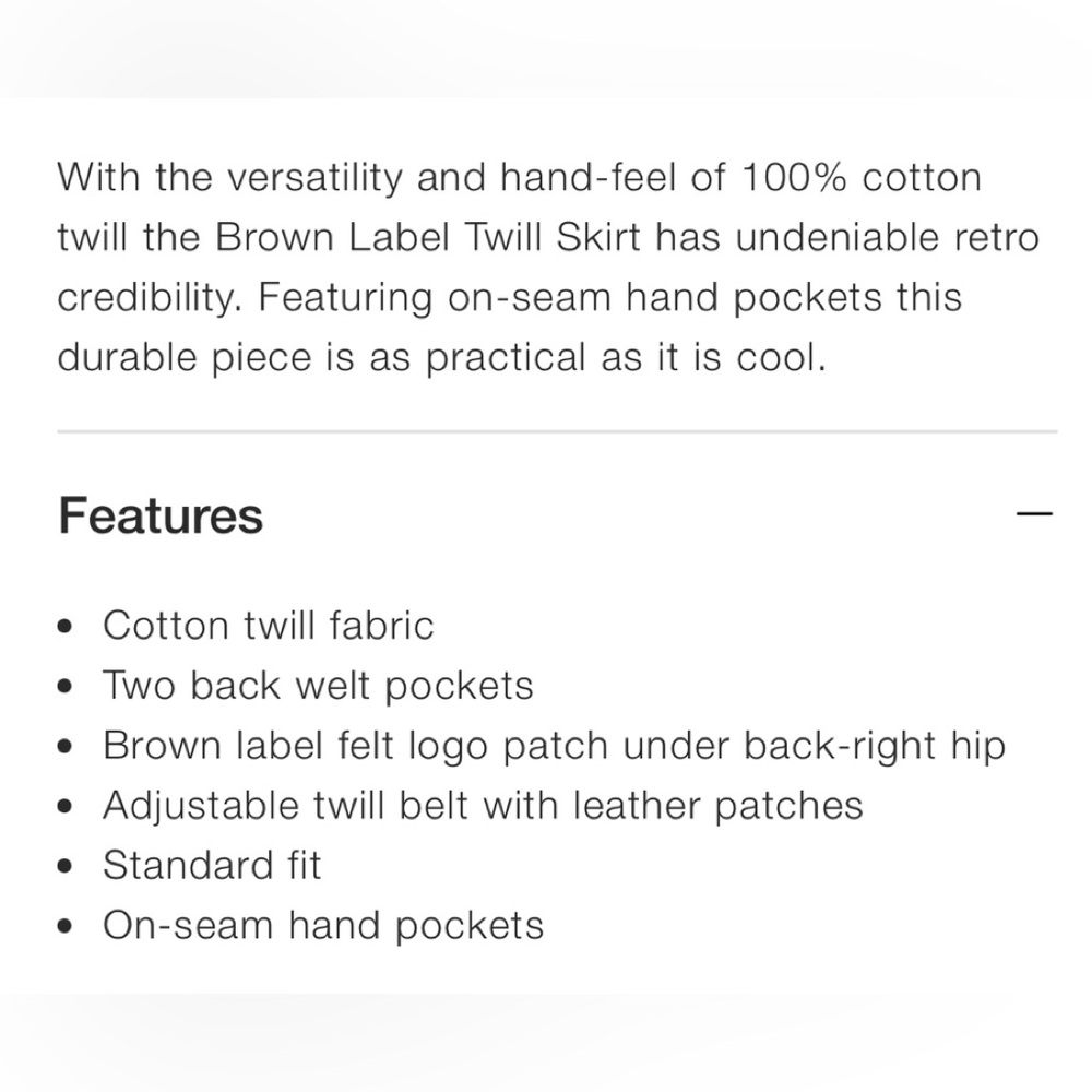 The North Face Women's Brown Label Twill Skirt in Utility Brown - Picture 8 of 13